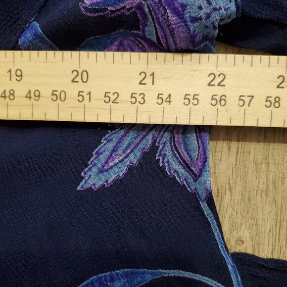 Lola P Floral Maxi Asymmetrical Handkerchief Flowy Dress Size Medium - Picture 12 of 13